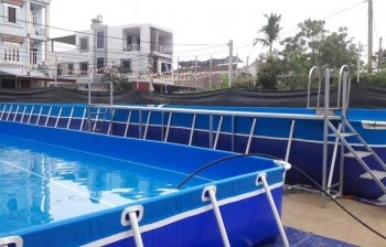 Bể bơi lắp ghép cho gia đình anh Hùng tại Bắc Ninh